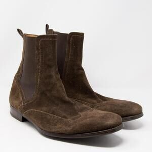 Men's Magnanni Chelsea Boots Brown Suede Sz 11.5 D